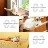 Mewoofun 5 Color Cat Pet Window Wooden Component Bed Hanging Cotton Canvas - purple