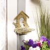 Wall-Mounted House Design Cast Iron Bird Feeder