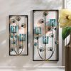 Peacock Rectangular Wall Sconce - Three Candles