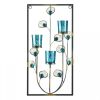 Peacock Rectangular Wall Sconce - Three Candles