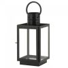 Square Flat Top Black Metal Lantern - 15 inches