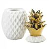 Porcelain Pineapple Jar with Gold Leaves