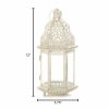 Vintage-Look White Candle Lantern - 12 inches