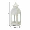 Victorian Style Square White Candle Lantern - 13 inches