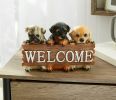 Cute Puppies Welcome Plaque