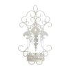 Romantic Ivory Scrolled Iron Wall Sconce