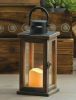 Wood Lantern with LED Candle - 11 inches