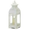 Victorian Style Square White Candle Lantern - 13 inches