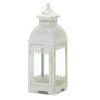 Victorian Style Square White Candle Lantern - 13 inches